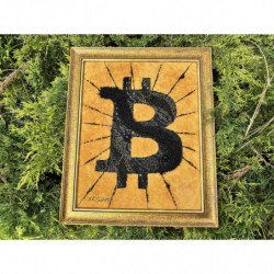 Painting-Embroidery - Sunny El Salvador and Bitcoin by 5ksana