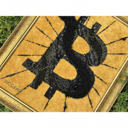Painting-Embroidery - Sunny El Salvador and Bitcoin by 5ksana