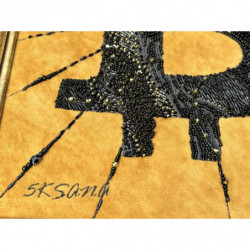 Painting-Embroidery - Sunny El Salvador and Bitcoin by 5ksana