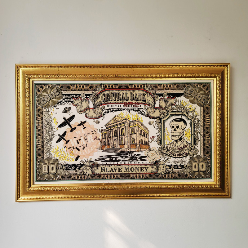 Slave Money Metallic Giclée by Gus Grillasca