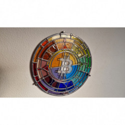 "Glas in Lood" (Stained Glass) Bitcoin Logo by Pleb Royale & Glasatelier Claire