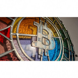 "Glas in Lood" (Stained Glass) Bitcoin Logo by Pleb Royale & Glasatelier Claire