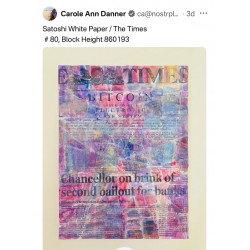 Satoshi White Paper & The Times No. 80, Block Height 860193 by CA Danner