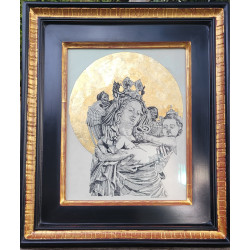 Madonna with Child Holding Bitcoin by Ariel Birdie
