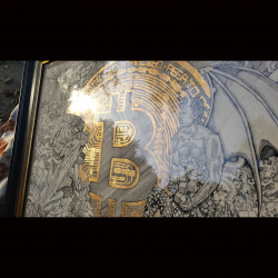 The Battle for Bitcoin & Soul of Humanity - FRAMED ORIGINAL - Ariel Birdie