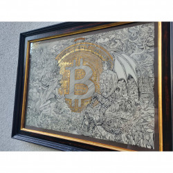 The Battle for Bitcoin & Soul of Humanity - FRAMED ORIGINAL - Ariel Birdie