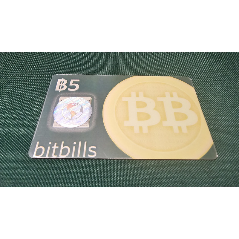 bitbills beta 5 BTC Physical Bitcoin Card - bitbills