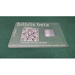 bitbills beta 5 BTC Physical Bitcoin Card - bitbills