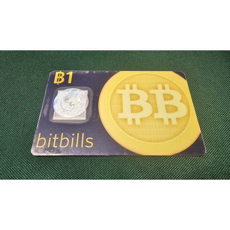 bitbills beta 1 BTC Physical Bitcoin Card - bitbills