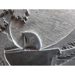 "The Great Wave Off Nakamoto" - Hand Carved Relief - Brekkie von Bitcoin