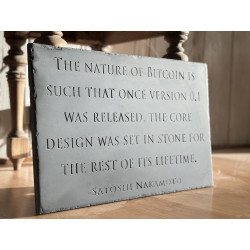 "Set In Stone" - Hand Carved Inscription - Brekkie von Bitcoin