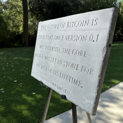 "Set In Stone" - Hand Carved Inscription - Brekkie von Bitcoin