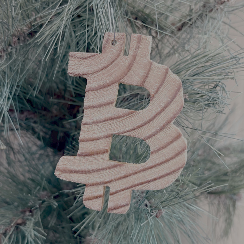 Rustic BTC Tree Ring Ornament 4 pack - Hodlworth