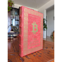 The Bitcoin Standard Leather-bound edition in pink by Leathermint