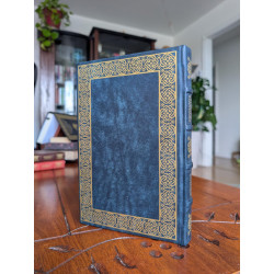 The Bitcoin Standard Leather-bound edition in blue by Leathermint