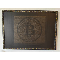 A Handwritten Bitcoin Portrait - Black & Gold by Schatoshi (0711_btc)