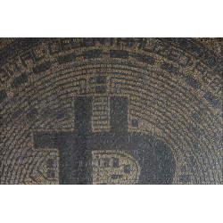 A Handwritten Bitcoin Portrait - Black & Gold by Schatoshi (0711_btc)