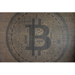 A Handwritten Bitcoin Portrait - Black & Gold by Schatoshi (0711_btc)