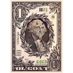 Sly Ol' Goat - Ltd Ed Aluminium Di-Bond print in black Aluminium Frame  by MrHansel