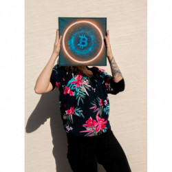 Bitcoin Logo in Blue By Lady Block Jane