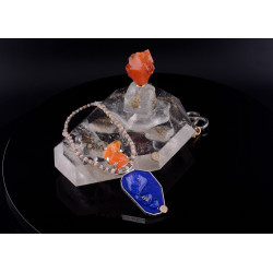 Melting Ice Cube Gem Sculpture and Necklace Jewel by Gareth Eckley